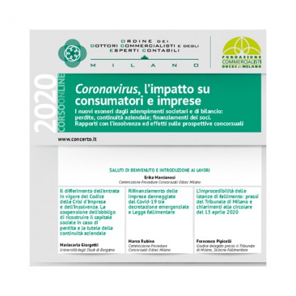 Coronavirus: l'impatto su consumatori e imprese Coronavirus: l'impatto su consumatori e imprese