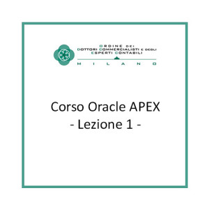 Lezione 1 - Corso Oracle APEX