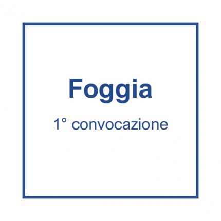 Foggia (1° convocazione) - 21 aprile, ore 7